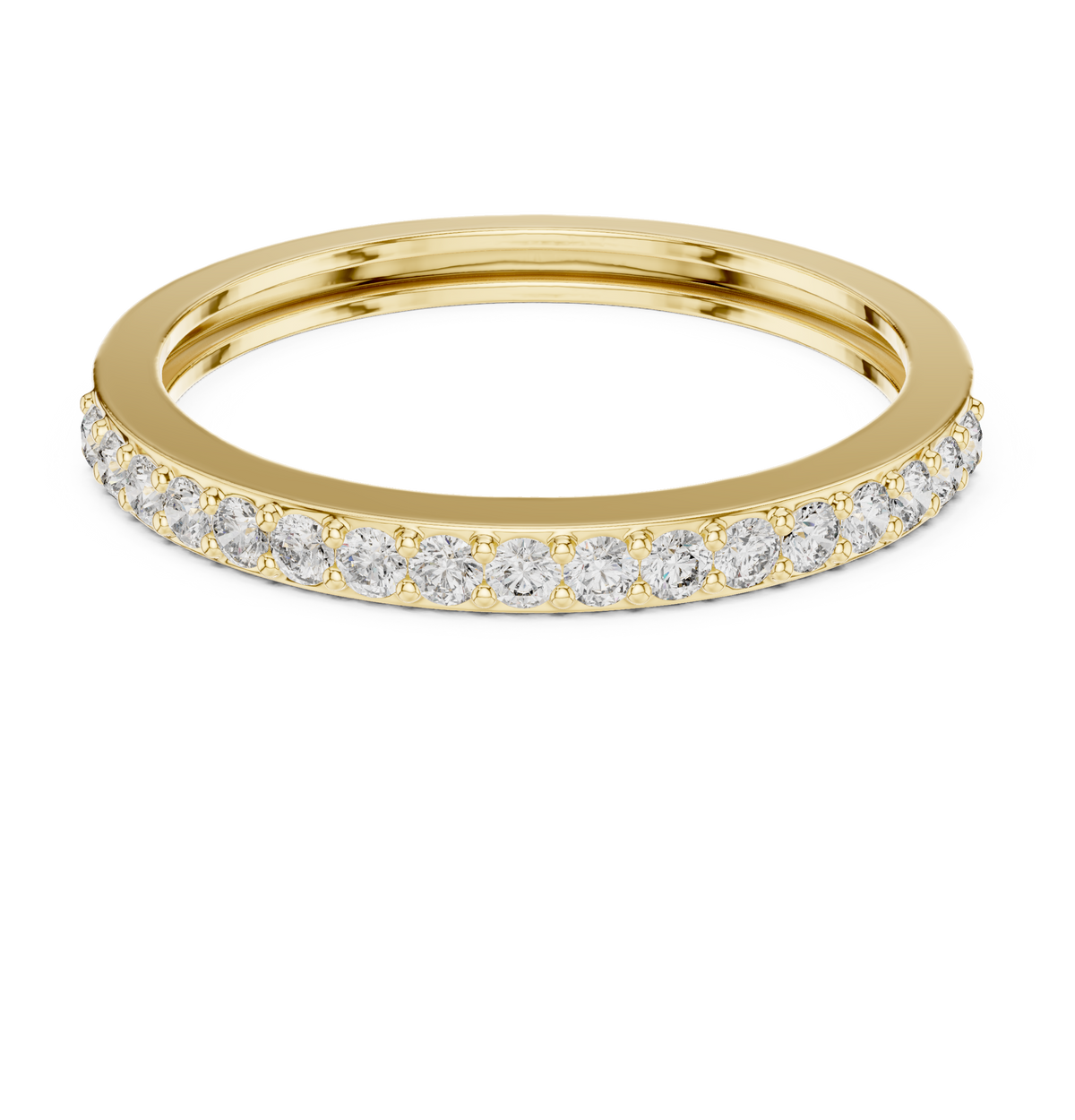 Gold Pave Eternity Prong Round Lab Grown Diamond Arvix Ring