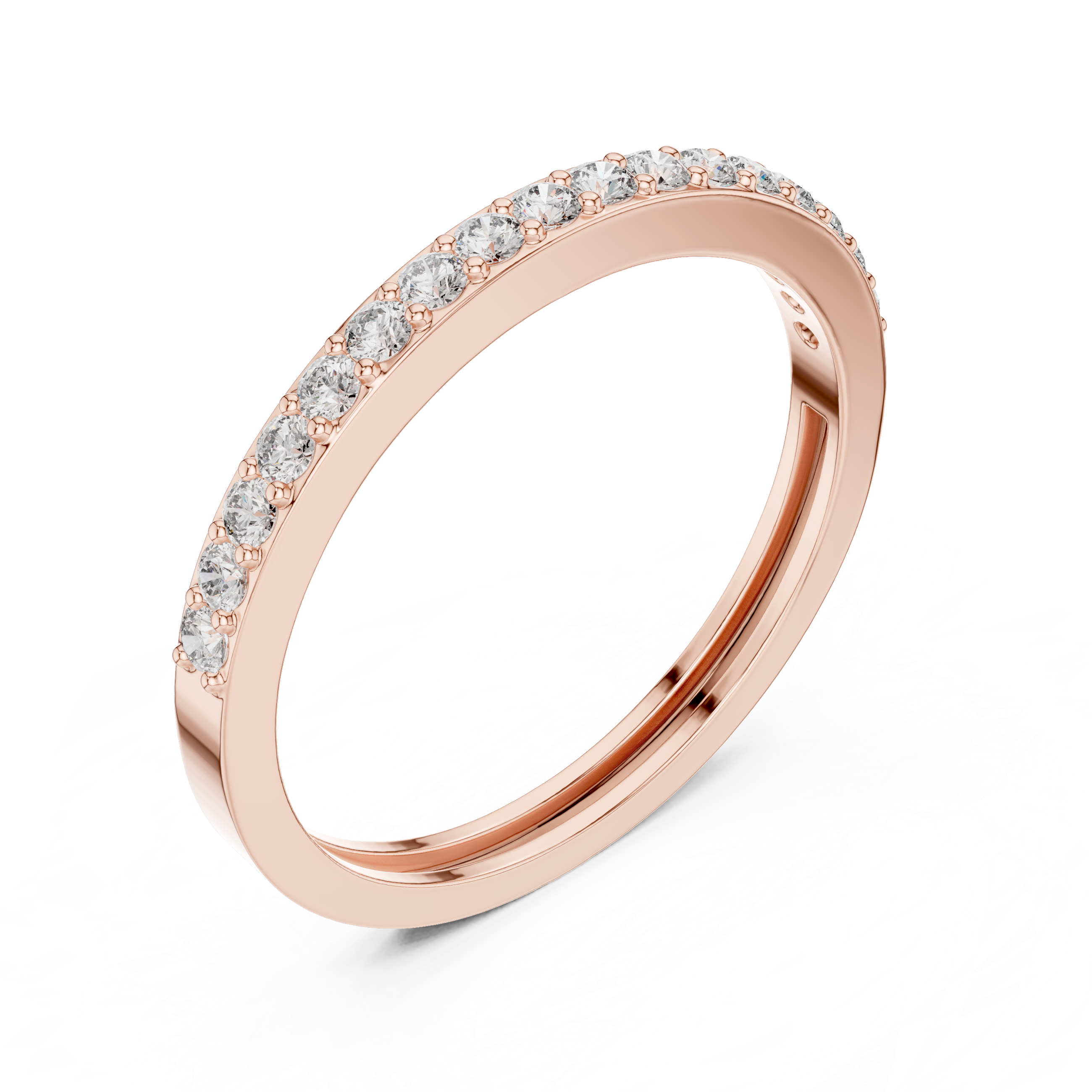 Gold Pave Eternity Prong Round Lab Grown Diamond Arvix Ring