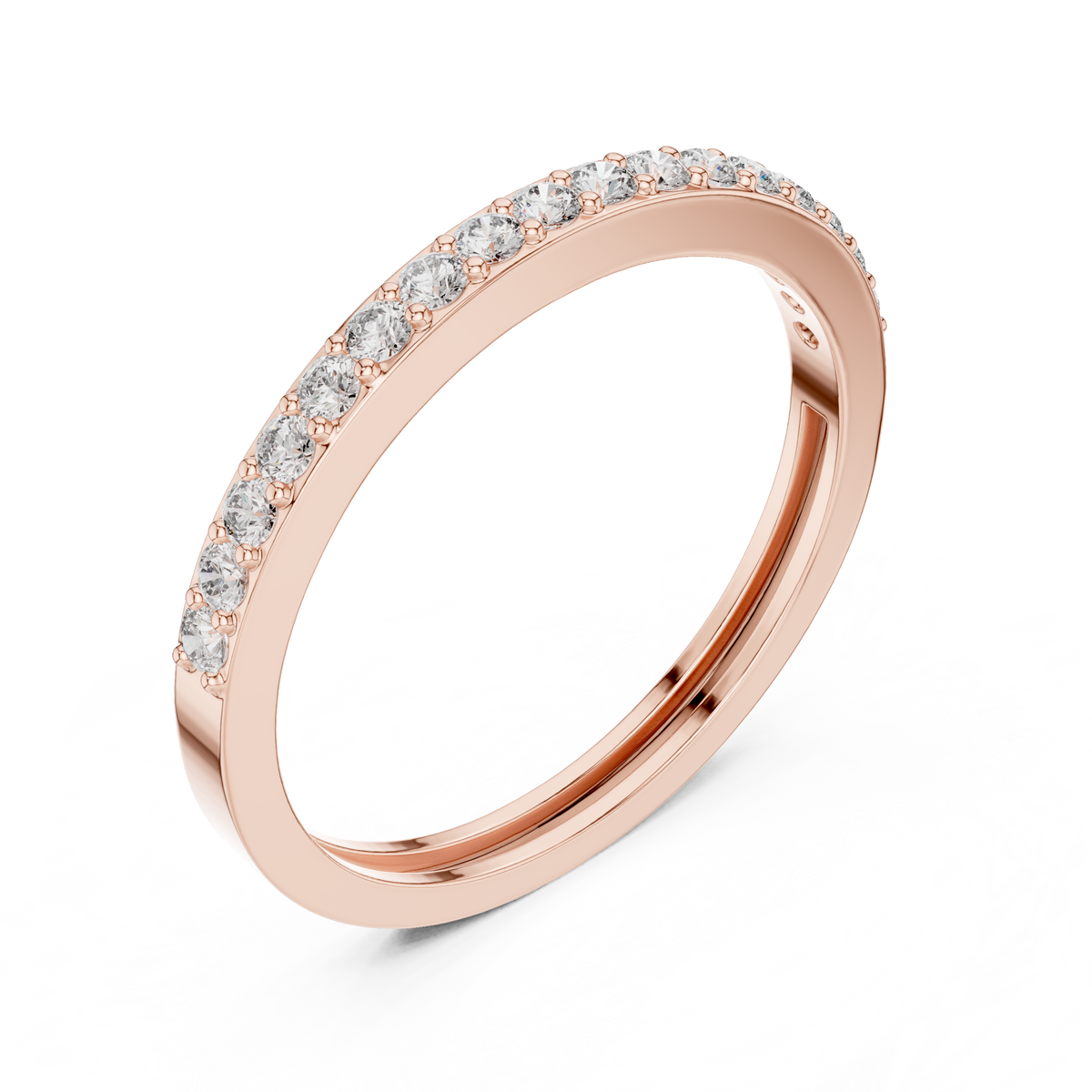 Gold Pave Eternity Prong Round Lab Grown Diamond Arvix Ring