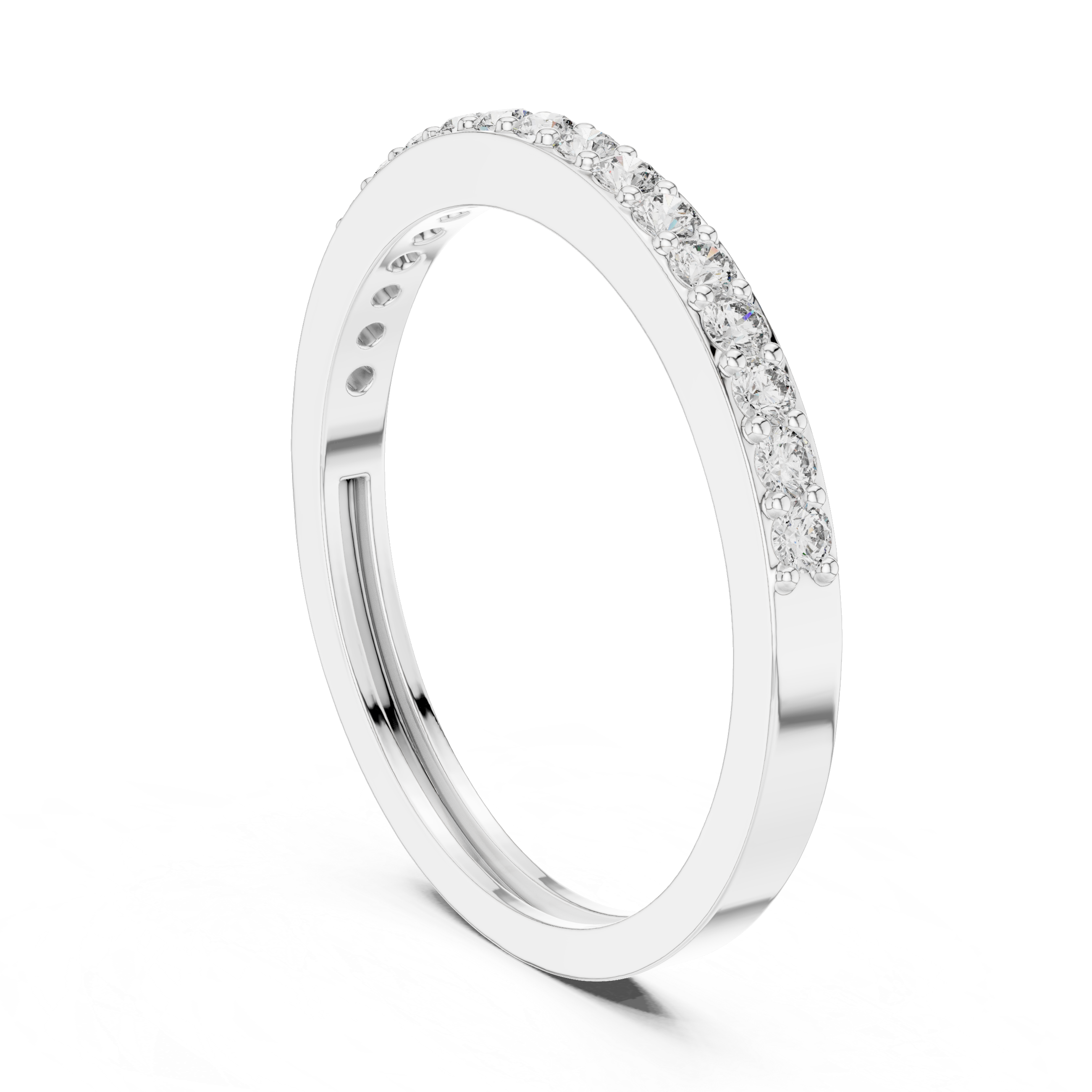Gold Pave Eternity Prong Round Lab Grown Diamond Arvix Ring