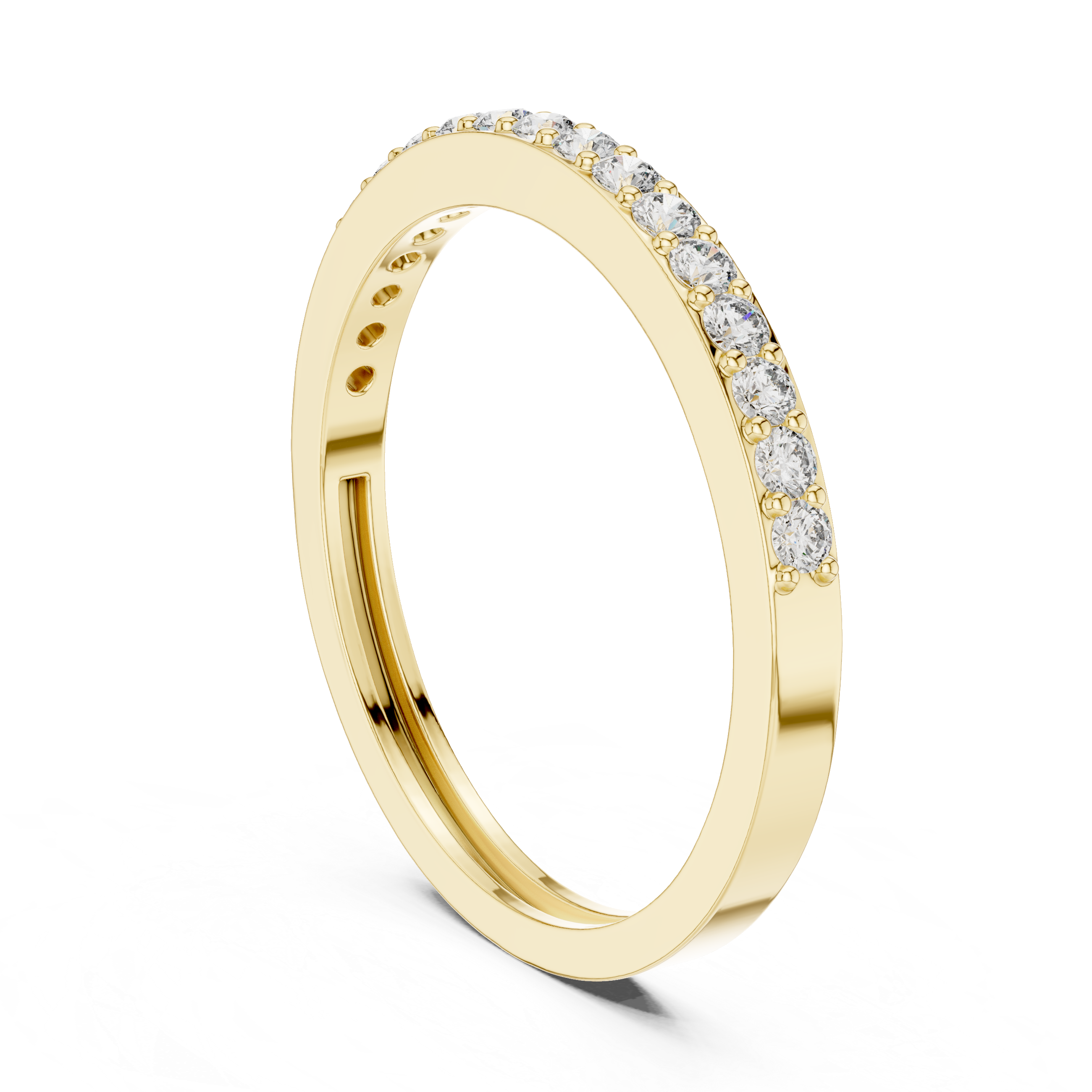 Gold Pave Eternity Prong Round Lab Grown Diamond Arvix Ring