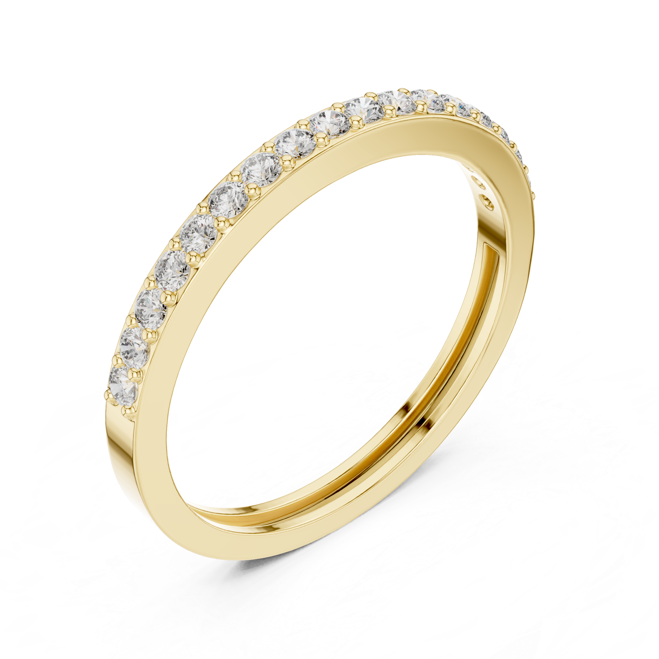 Gold Pave Eternity Prong Round Lab Grown Diamond Arvix Ring