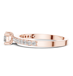 Gold Solitaire Pave Baguette Lab Grown Diamond Velra Ring