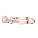 Gold Solitaire Pave Baguette Lab Grown Diamond Velra Ring