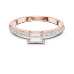Gold Solitaire Pave Baguette Lab Grown Diamond Velra Ring