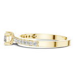 Gold Solitaire Pave Baguette Lab Grown Diamond Velra Ring