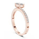 Gold Solitaire Pave Baguette Lab Grown Diamond Velra Ring
