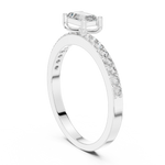 Gold Solitaire Pave Baguette Lab Grown Diamond Velra Ring