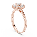 Gold Floral Halo Cluster Round Lab Grown Diamond Lyrix Ring