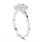 Gold Floral Halo Cluster Round Lab Grown Diamond Lyrix Ring