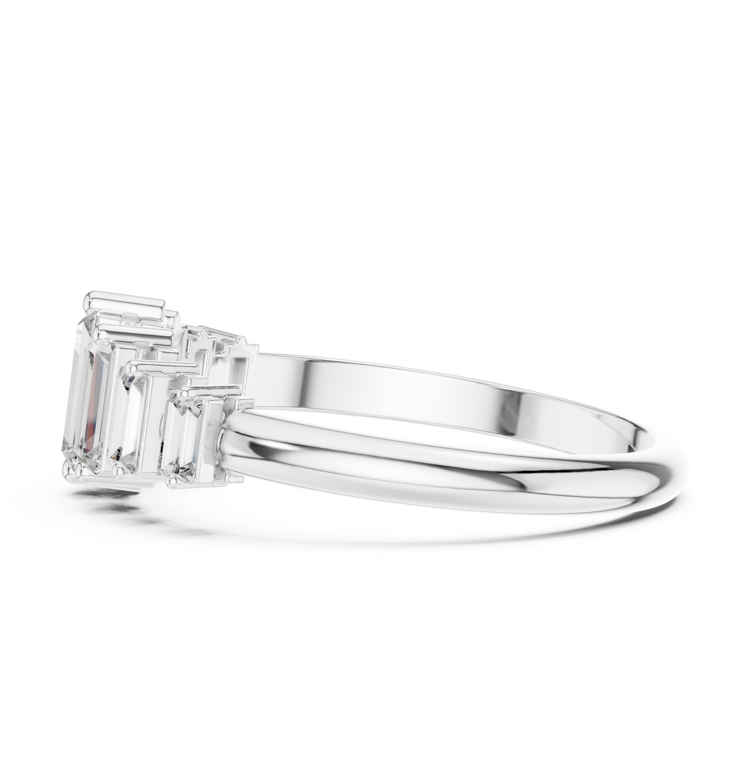 Gold Half Eternity Prong Baguette Lab Grown Diamond Nirex Ring