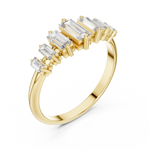 Gold Half Eternity Prong Baguette Lab Grown Diamond Nirex Ring