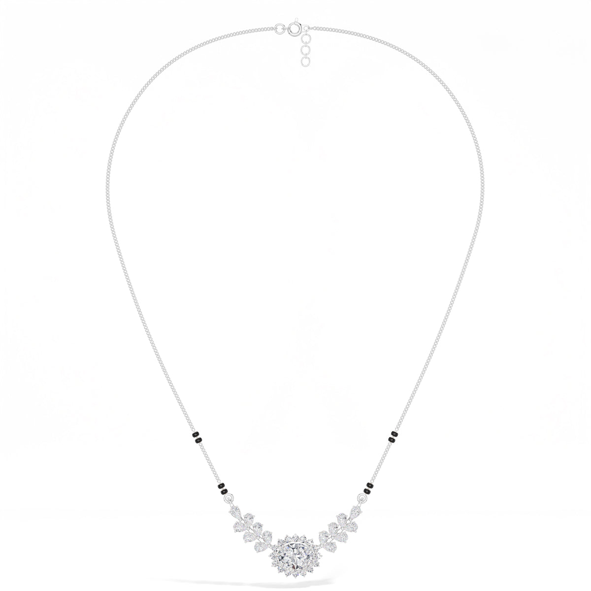 Oval Halo Pear Wing Lab Grown Diamond Seraphine Mangalsutra Necklace