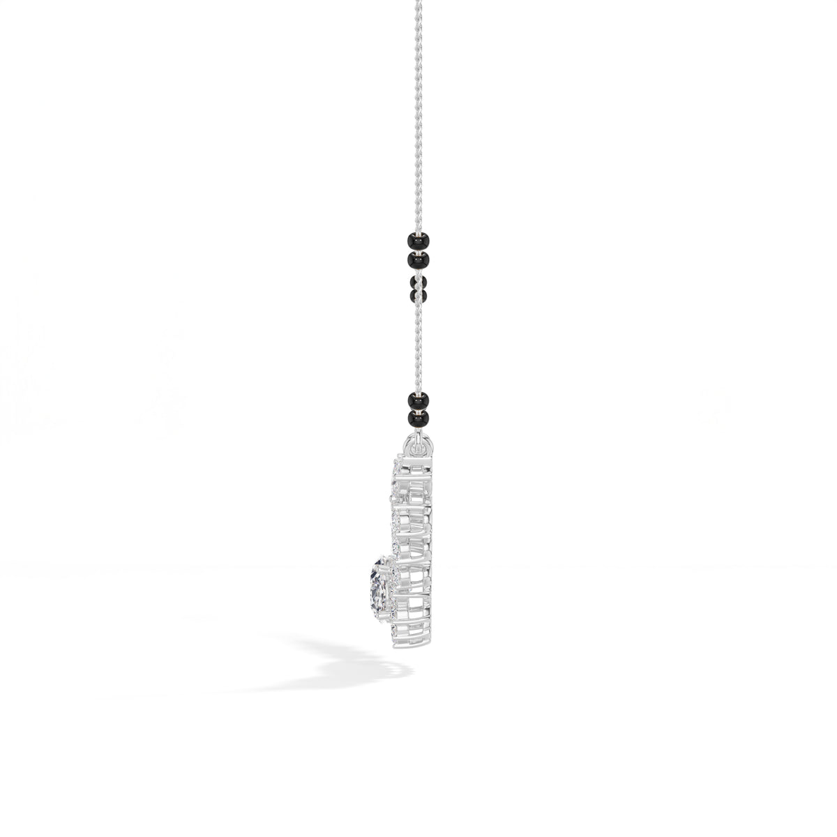 Oval Halo Pear Wing Lab Grown Diamond Seraphine Mangalsutra Necklace