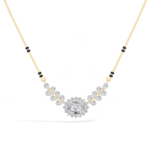 Oval Halo Pear Wing Lab Grown Diamond Seraphine Mangalsutra Necklace