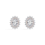 Oval Halo Lab Grown Diamond Stud Meara Earrings 