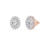 Oval Halo Lab Grown Diamond Stud Meara Earrings 