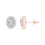 Oval Halo Lab Grown Diamond Stud Meara Earrings 