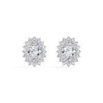 Oval Halo Lab Grown Diamond Stud Meara Earrings 