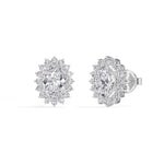 Oval Halo Lab Grown Diamond Stud Meara Earrings 