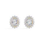 Oval Halo Lab Grown Diamond Stud Meara Earrings 