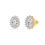 Oval Halo Lab Grown Diamond Stud Meara Earrings 