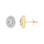 Oval Halo Lab Grown Diamond Stud Meara Earrings 