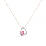 Pink Gemstone & Lab Grown Diamond Halo Aveline Pendant 