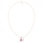 Pink Gemstone & Lab Grown Diamond Halo Aveline Pendant 