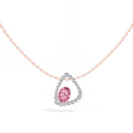 Pink Gemstone & Lab Grown Diamond Halo Aveline Pendant 