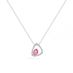 Pink Gemstone & Lab Grown Diamond Halo Aveline Pendant 