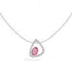 Pink Gemstone & Lab Grown Diamond Halo Aveline Pendant 