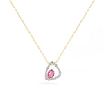 Pink Gemstone & Lab Grown Diamond Halo Aveline Pendant 
