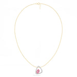 Pink Gemstone & Lab Grown Diamond Halo Aveline Pendant 