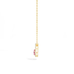 Pink Gemstone & Lab Grown Diamond Halo Aveline Pendant 