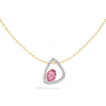 Pink Gemstone & Lab Grown Diamond Halo Aveline Pendant 