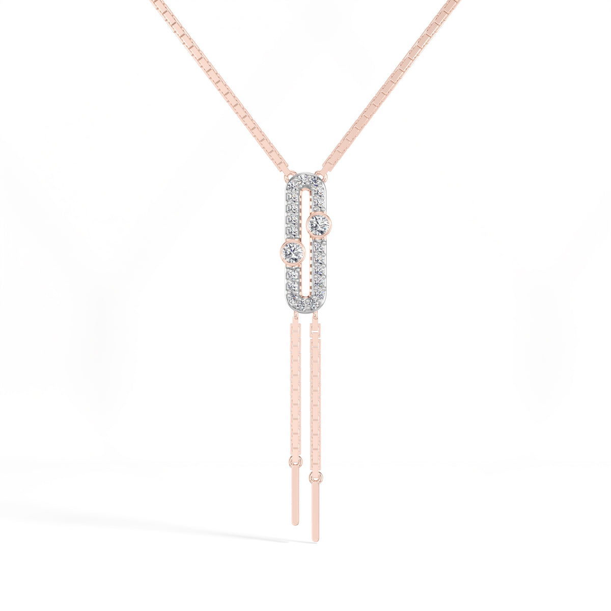 Round Lab Grown Diamond Fringe Y-Sabine Pendant