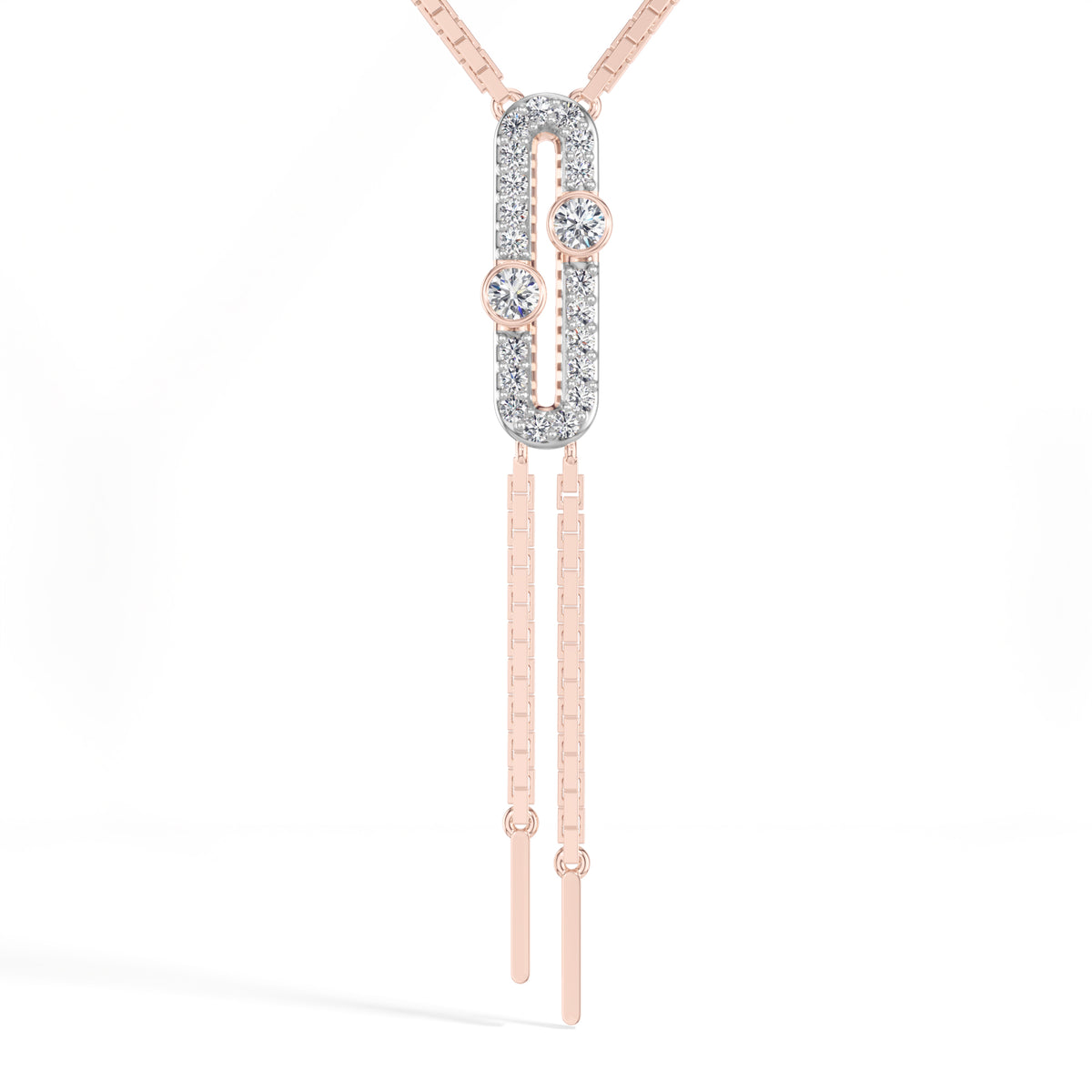 Round Lab Grown Diamond Fringe Y-Sabine Pendant