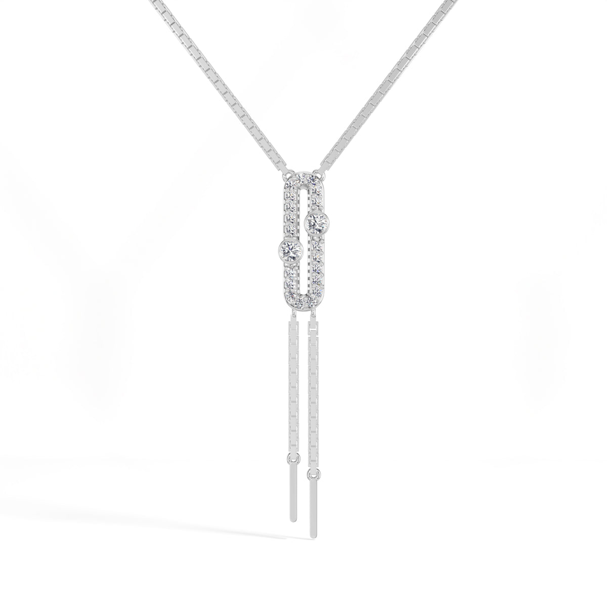 Round Lab Grown Diamond Fringe Y-Sabine Pendant