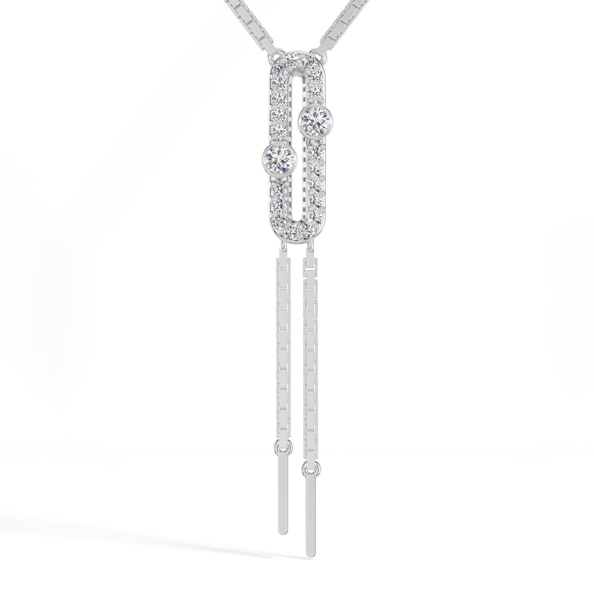 Round Lab Grown Diamond Fringe Y-Sabine Pendant