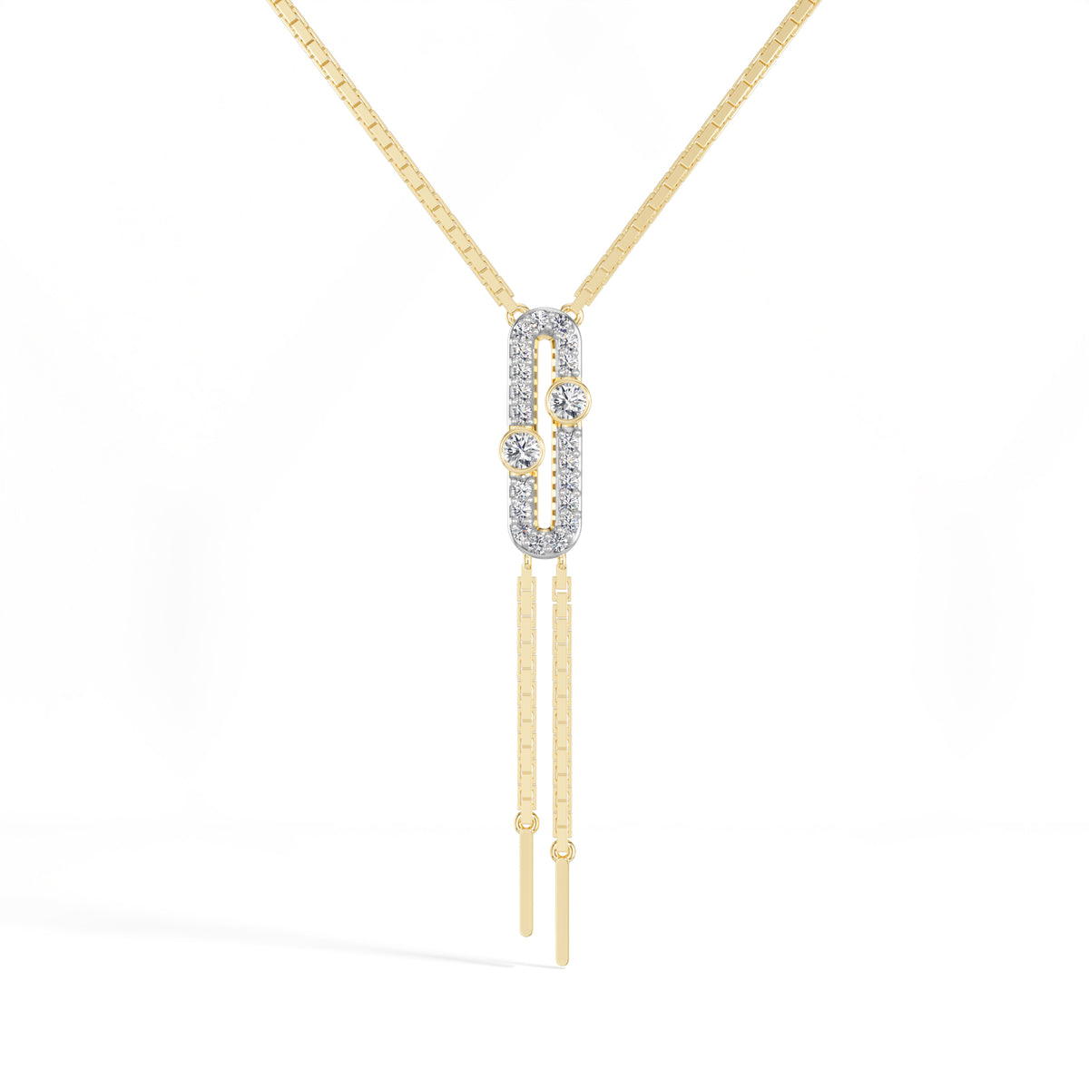Round Lab Grown Diamond Fringe Y-Sabine Pendant