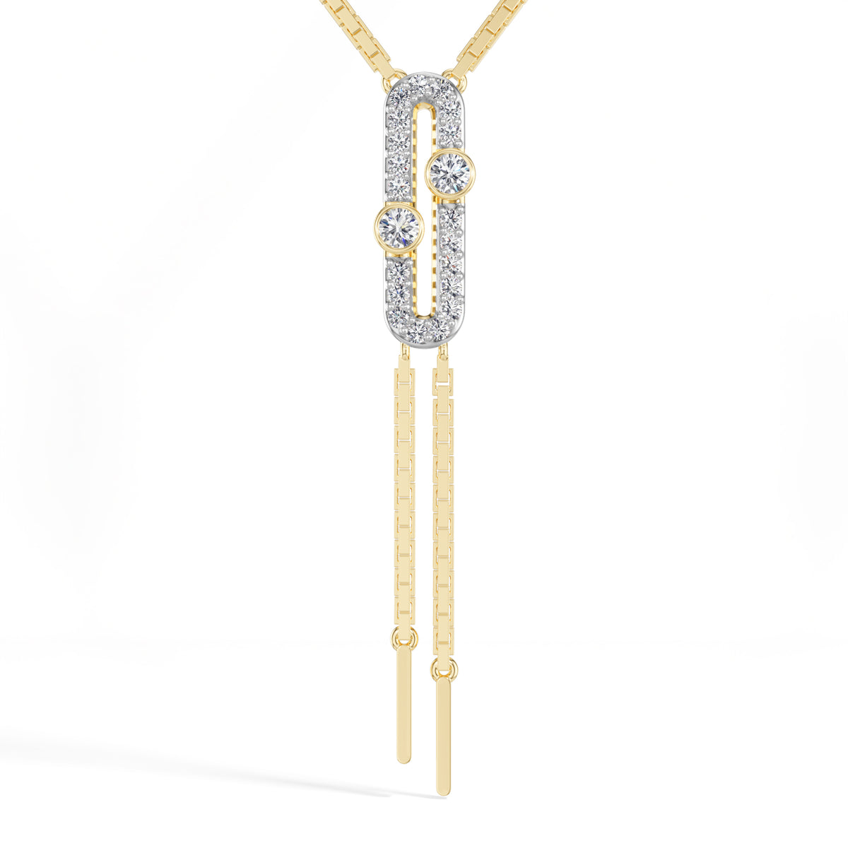 Round Lab Grown Diamond Fringe Y-Sabine Pendant
