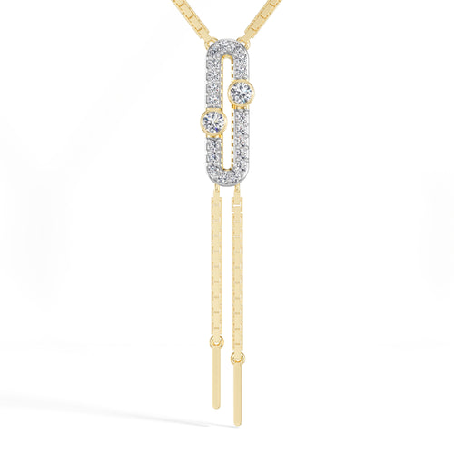 Round Lab Grown Diamond Fringe Y-Sabine Pendant