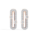 Round Lab Grown Diamond Pave Oval Corin Earrings
