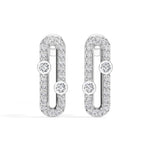 Round Lab Grown Diamond Pave Oval Corin Earrings