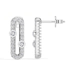Round Lab Grown Diamond Pave Oval Corin Earrings
