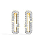 Round Lab Grown Diamond Pave Oval Corin Earrings