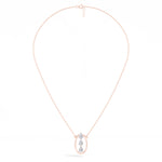 Pear Lab Grown Diamond Three-Stone Oval Frame Isolde Pendant 