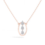 Pear Lab Grown Diamond Three-Stone Oval Frame Isolde Pendant 