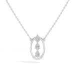 Pear Lab Grown Diamond Three-Stone Oval Frame Isolde Pendant 